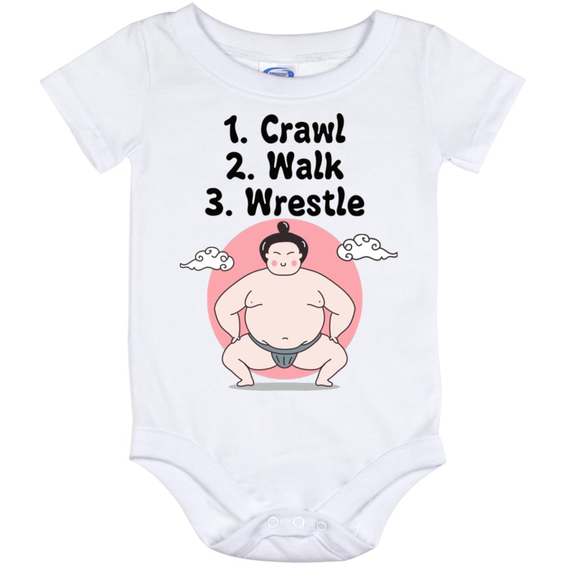 Wrestle Onesie, White, Baby Onesie - 12 Month