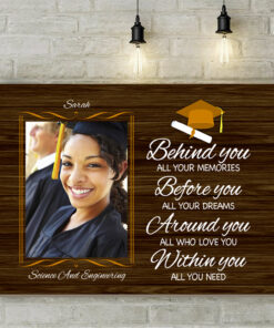 Alternative view of Personalized Custom Photo Graduation Behind You All Your Memories Class Of 2021 Canvas - Unframed Poster