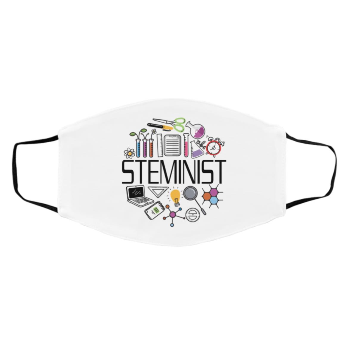 Steminist Washable Reusable Custo, White, Cloth Face Cover – Medium/Large