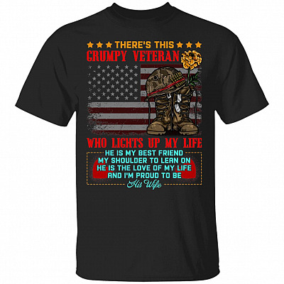 There's This Grumpy Veterran W, Black, Unisex T-Shirt