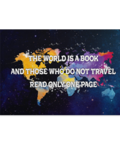 The World Is A Book Gallery Wrapped Framed Canvas Prints - Unframed Poster - Home Decor Wall Art, White, 0.75'' Framed Canvas