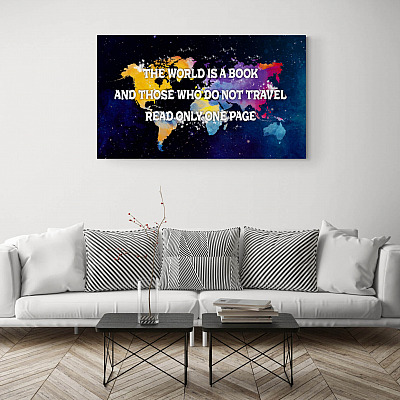 Alternative view of The World Is A Book Gallery Wrapped Framed Canvas Prints - Unframed Poster - Home Decor Wall Art