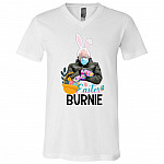 Snuggle Bernie Tee, White, V-Neck T-Shirt