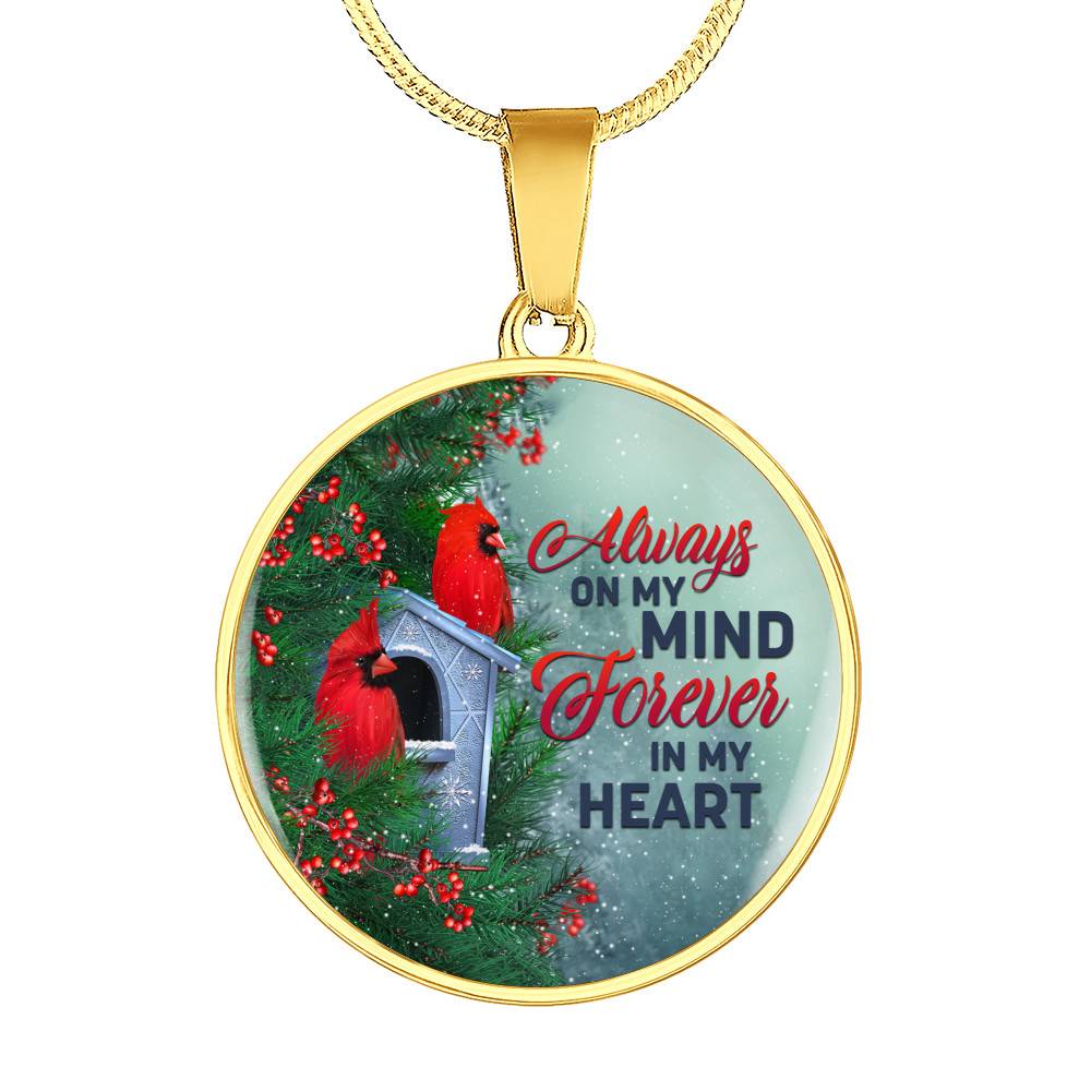 Always On My Mind Forever In My Heart Circle Pendant Necklace - Circle Luxury Necklace (Gold Plated)