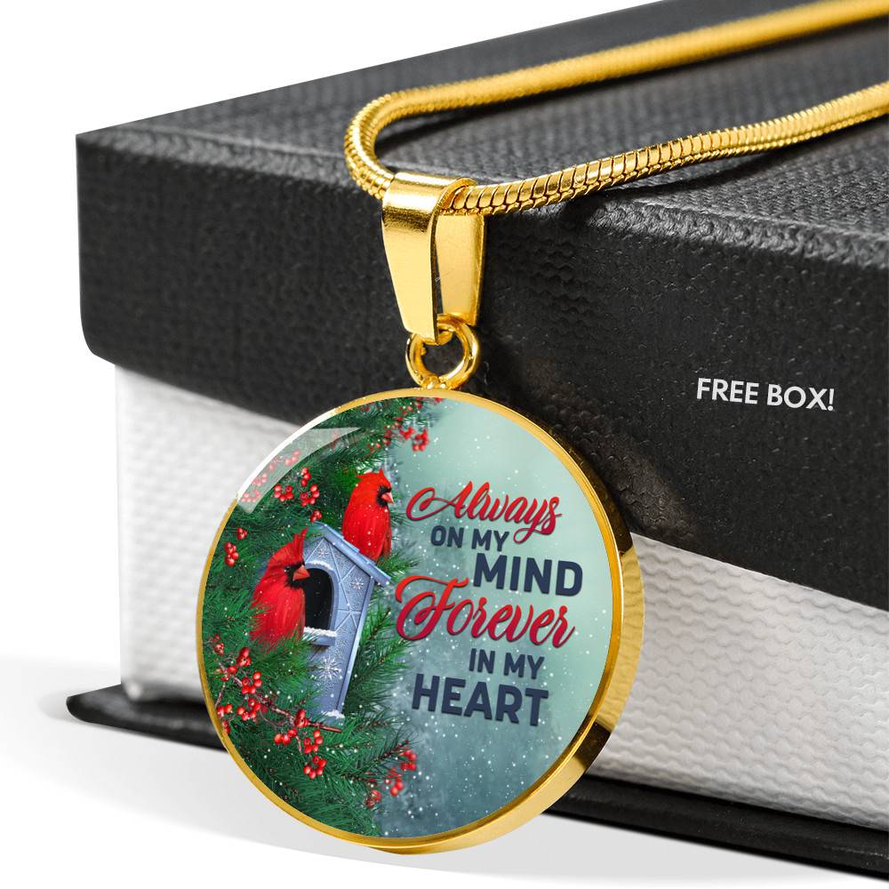 Always On My Mind Forever In My Heart Circle Pendant Necklace - Circle Luxury Necklace (Gold Plated)