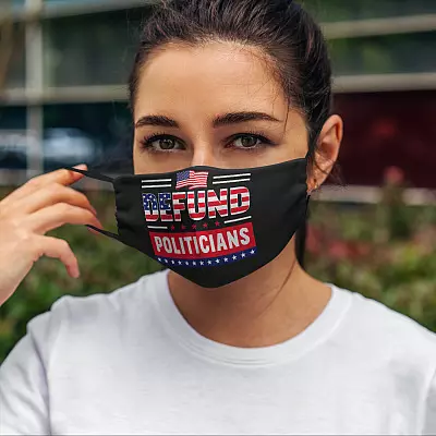 Alternative view of Defund Politicians Political Washable Reusable Face Mask - Protest Mask Defund Politics