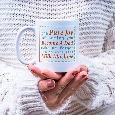 Alternative view of The Pure Joy Of Seeing You Become A Dad Ceramic Coffee Mug - Beer Stein - Water Bottle - Color Changing Mug