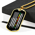 Proud Vietnam Veteran American Flag Dog Tag Pendant Necklace Veteran's Day Gifts - Dog Tag (Gold Plated)