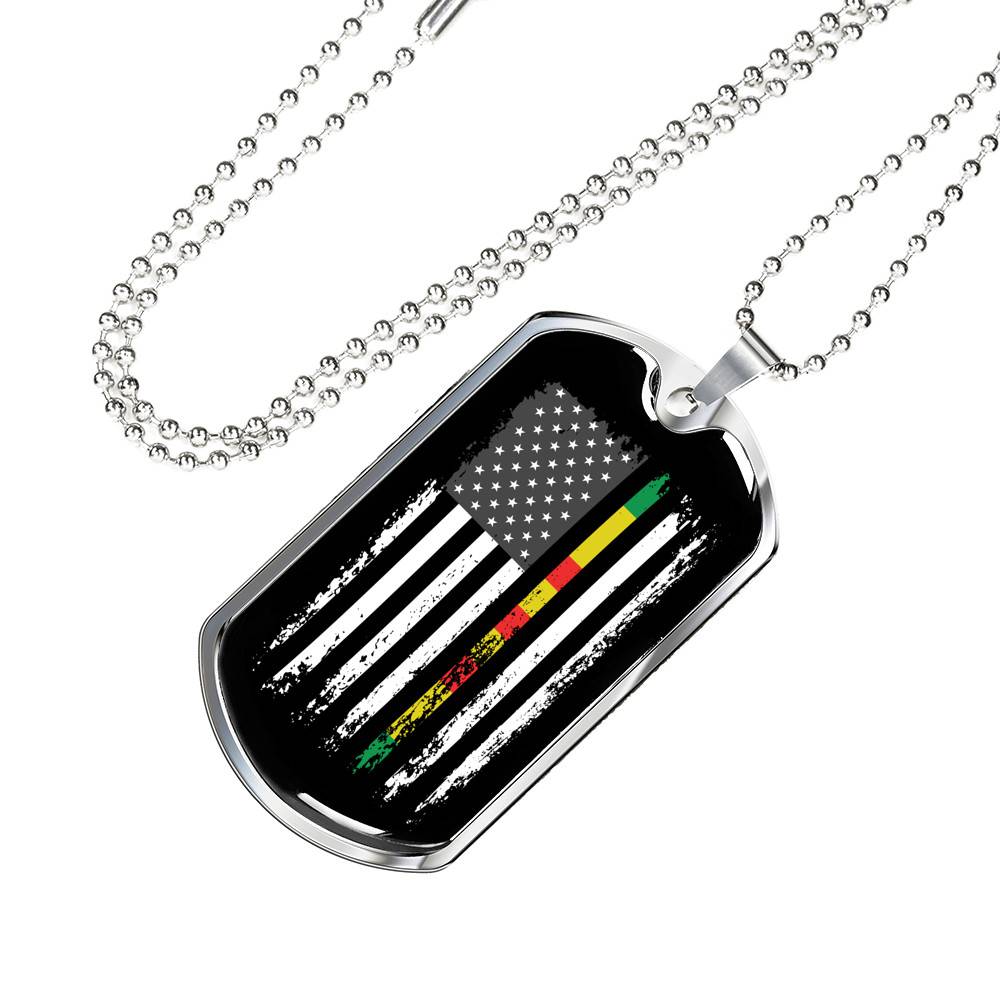 Proud Vietnam Veteran American Flag Dog Tag Pendant Necklace Veteran's Day Gifts - Dog Tag (Silver)