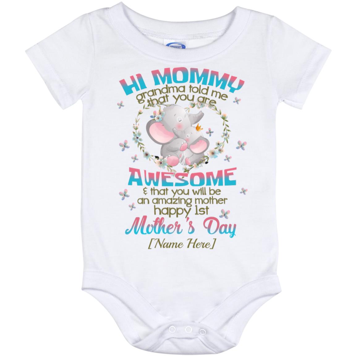 Personalized Mommy onesies, White, Baby Onesie - 12 Month