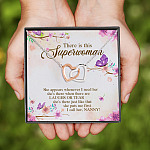 6NH. Superwoman Nanny -CARD Interlocking Hearts Necklace