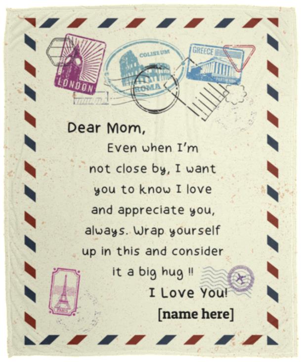 Personalized Dear Mom Even ket, White, Cozy Plush Fleece Blanket - 50x60