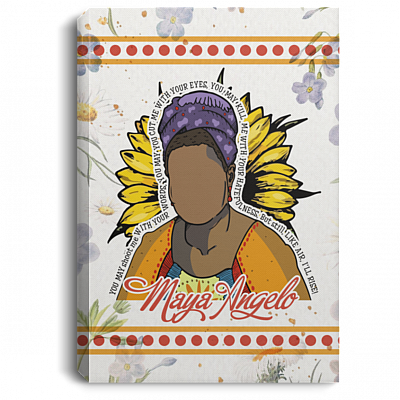 Maya Angelou Still I Rise Framed Canvas Prints - Phenomenal Women Feminist Unframed Poster, White, 0.75'' Framed Canvas