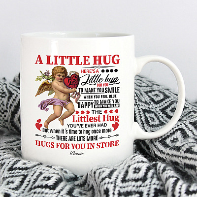 Alternative view of Personalized A Little Hug To Makes You Smile Ceramic Coffee Mug - Water Bottle - Color Changing Mug
