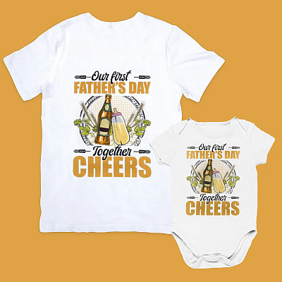 Alternative view of Our First Father's Day Together T-Shirt - Matching Dad and Son Outfits