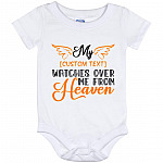 Personalized Watches Over Me Fr, White, Baby Onesie - 12 Month