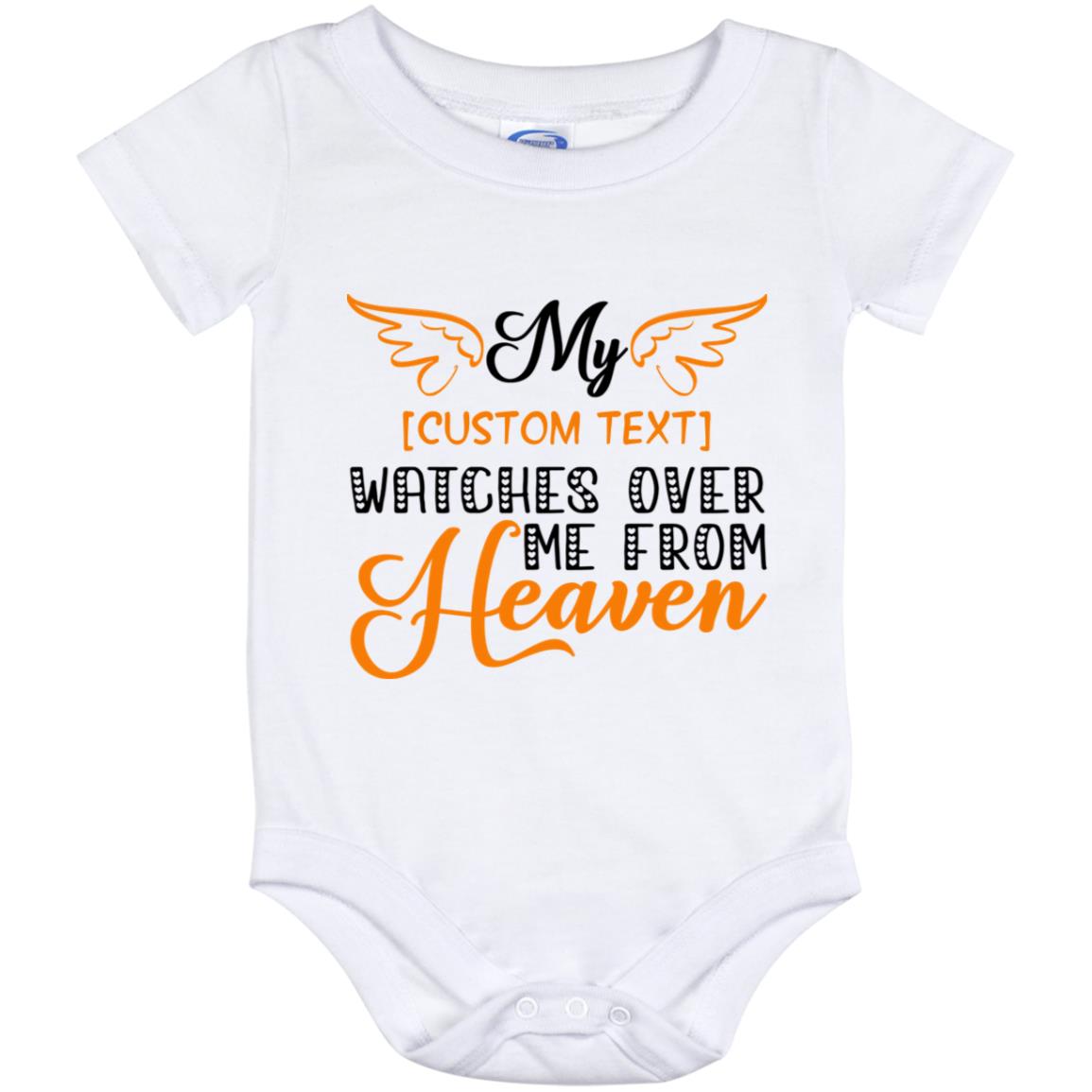 Personalized Watches Over Me Fr, White, Baby Onesie - 12 Month