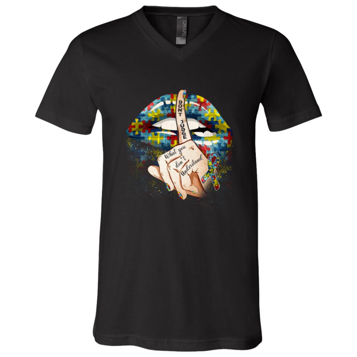 Don't Judge What You Don't Understand, Black, V-Neck T-Shirt