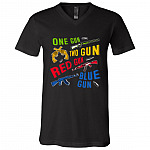 One Gun Two Gun Red Gun Blue Gun T-shirt - V-neck Tee - Gun Rights Shirt - 2nd Amendment Shirt, Black, V-Neck T-Shirt One Gun Two Gun Red Gun Blue Gun T-shirt - V-neck Tee - Gun Rights Shirt - 2nd Amendment Shirt, Black, V-Neck T-Shirt