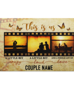 Personalized Fishing Couple This Is Us Little Bit Crazy Love Romantic Gift Framed Canvas Prints - Unframed Poster, White, 0.75'' Framed Canvas