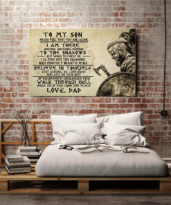 Alternative view of From Viking Dad To My Son Never Feel That You Are Alone Wrapped Framed Canvas Prints - Unframed Poster