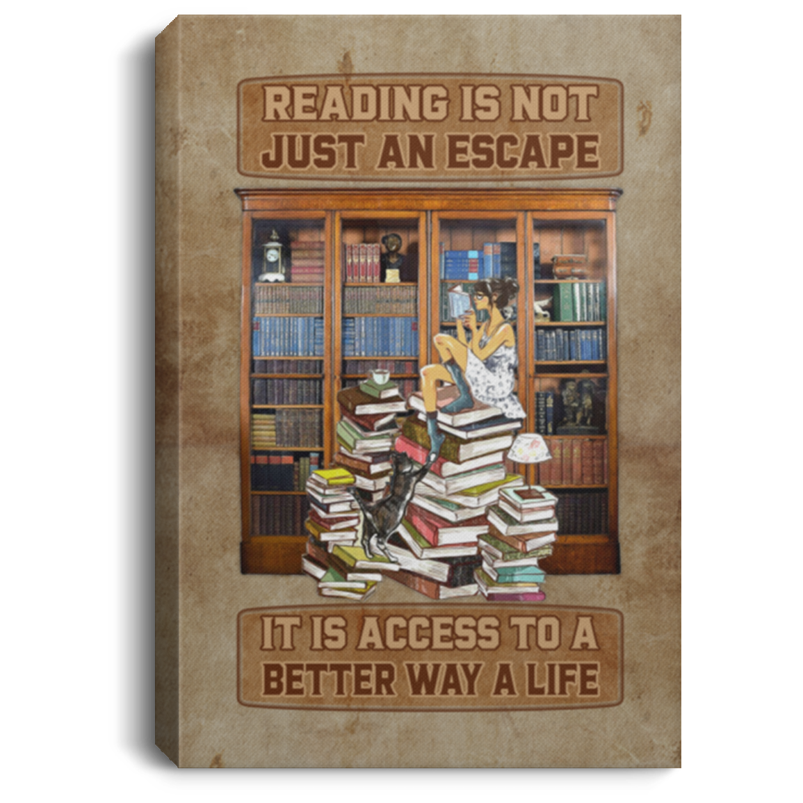 Reading Is Not Just an Escape It Is Access to a Better Way a Life Wrapped Framed Canvas Prints, White, 0.75'' Framed Canvas