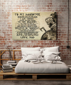 Alternative view of From Viking Dad To My Daughter Never Feel That You Are Alone Wrapped Framed Canvas Prints - Unframed Poster