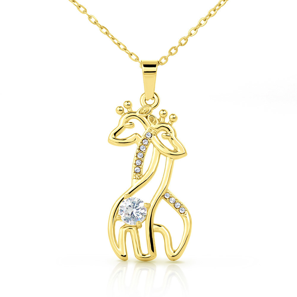 Giraffe Gold Necklace Message Card