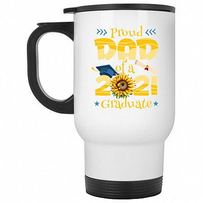 14 oz. White Travel Mug