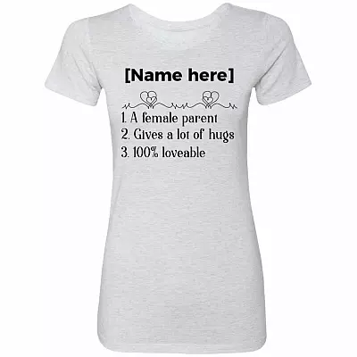 Personalized Mom, Heather White, Premium Ladies T-Shirt