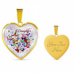 Colorful Butterfly Daughter Heart Pendant Necklace - Daughter Gift Necklace - Heart Luxury Necklace (Gold Plated) Colorful Butterfly Daughter Heart Pendant Necklace - Daughter Gift Necklace - Heart Luxury Necklace (Gold Plated)