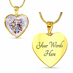 Colorful Butterfly Daughter Heart Pendant Necklace - Daughter Gift Necklace - Heart Luxury Necklace (Gold Plated) Colorful Butterfly Daughter Heart Pendant Necklace - Daughter Gift Necklace - Heart Luxury Necklace (Gold Plated)