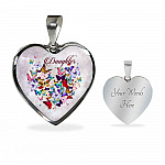 Colorful Butterfly Daughter Heart Pendant Necklace - Daughter Gift Necklace - Heart Luxury Necklace (Silver) Colorful Butterfly Daughter Heart Pendant Necklace - Daughter Gift Necklace - Heart Luxury Necklace (Silver)