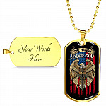 One Nation Under God Dog Tag Necklace - Dog Tag (Gold Plated)
