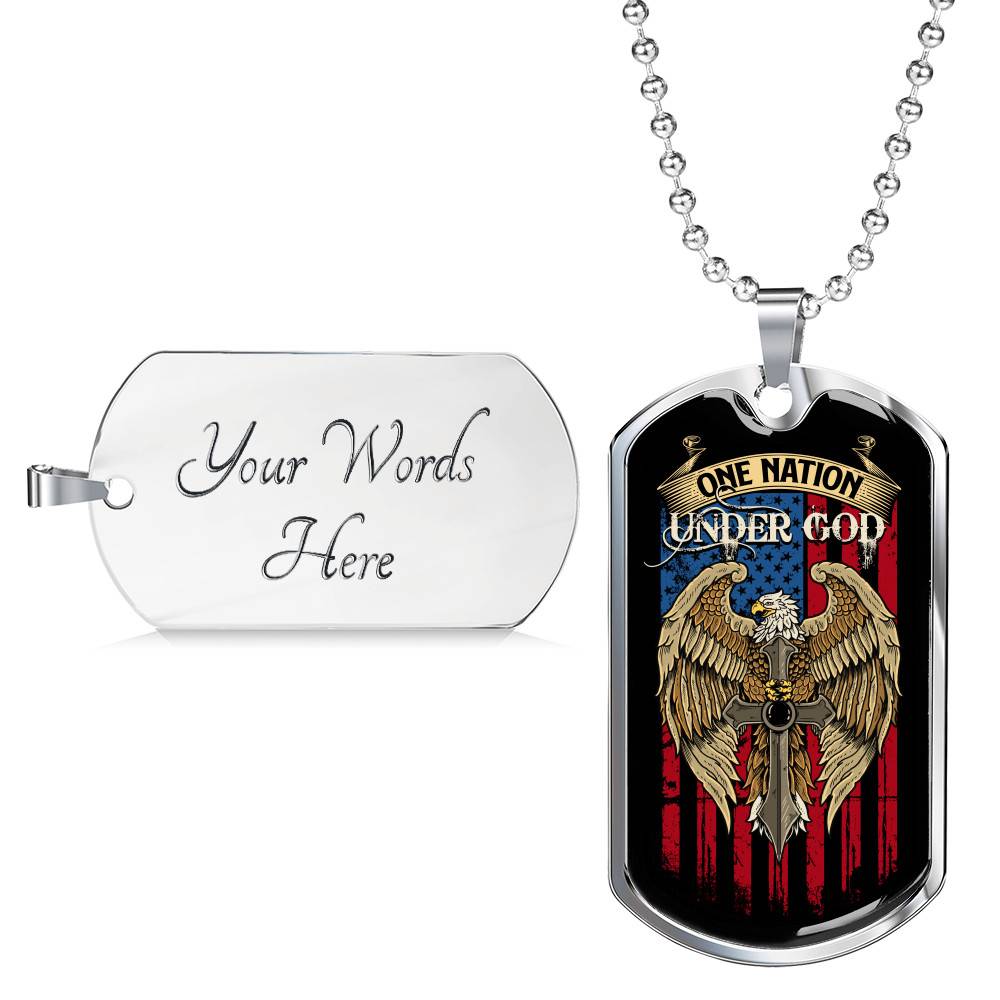 One Nation Under God Dog Tag Necklace - Dog Tag (Silver)