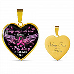 My Wings Will Have to Wait My Story Is Not Over Yet Heart Pendant Necklace - Heart Luxury Necklace (Gold Plated) My Wings Will Have to Wait My Story Is Not Over Yet Heart Pendant Necklace - Heart Luxury Necklace (Gold Plated)