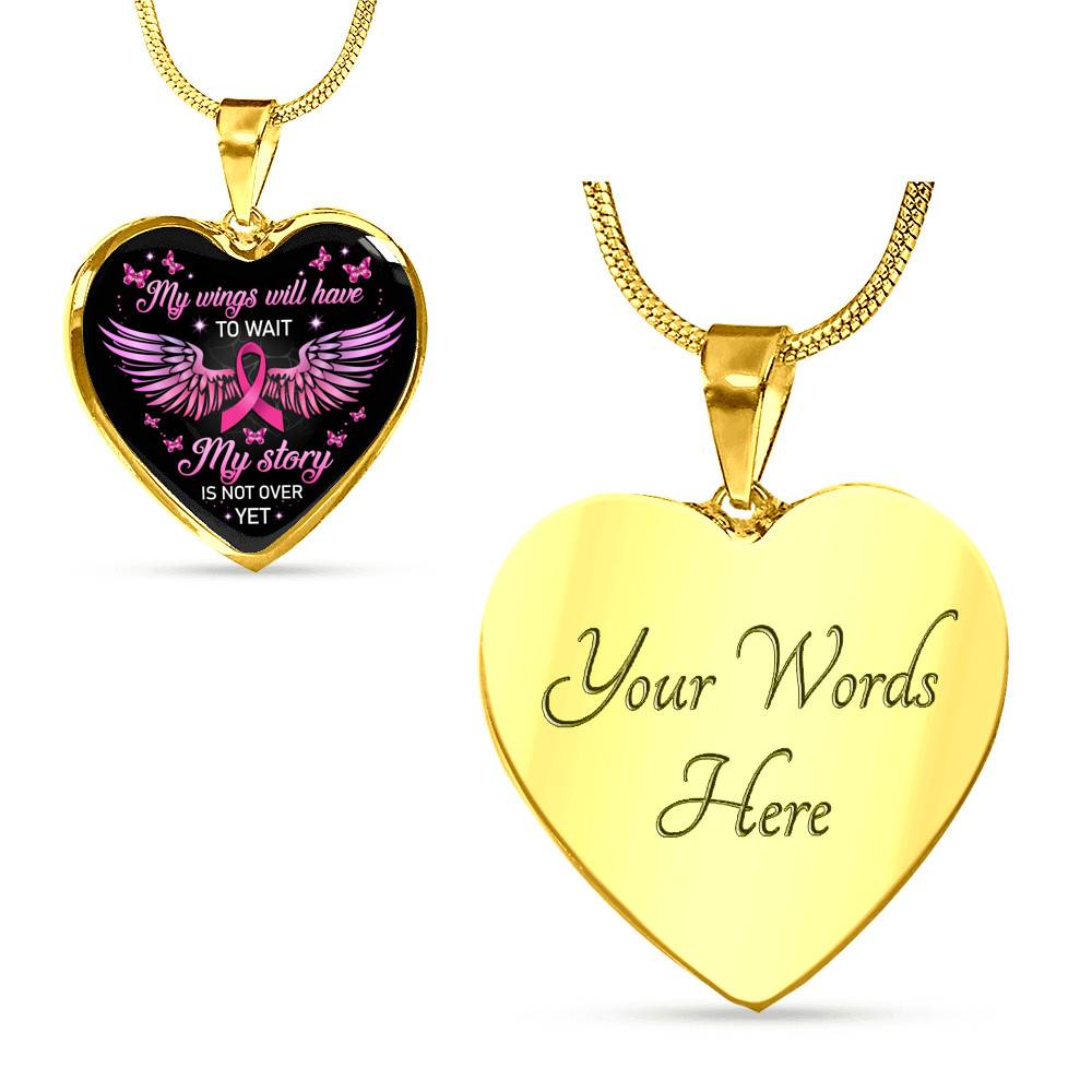 My Wings Will Have to Wait My Story Is Not Over Yet Heart Pendant Necklace - Heart Luxury Necklace (Gold Plated) My Wings Will Have to Wait My Story Is Not Over Yet Heart Pendant Necklace - Heart Luxury Necklace (Gold Plated)