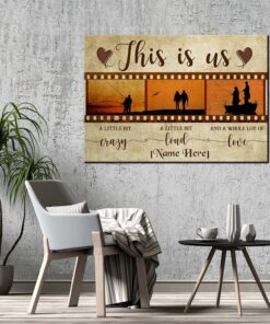Alternative view of Personalized Fishing Couple This Is Us A Little Bit Crazy A Little Bit Loud Framed Canvas Prints - Unframed Poster