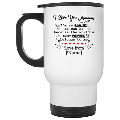 14 oz. White Travel Mug