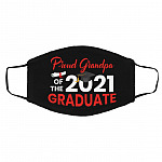 Proud Grandpa Of The 2021 G, Black, Cloth Face Cover – Medium/Large