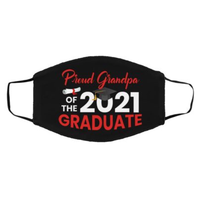 Proud Grandpa Of The 2021 G, Black, Cloth Face Cover – Medium/Large