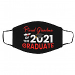Proud Grandma Of The 2021 Gr, Black, Cloth Face Cover – Medium/Large