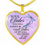 You Will Always Be The Sister Of My Soul Heart Pendant Necklace - Necklaces For Your Sister - Heart Luxury Necklace (Gold Plated) You Will Always Be The Sister Of My Soul Heart Pendant Necklace - Necklaces For Your Sister - Heart Luxury Necklace (Gold Plated)