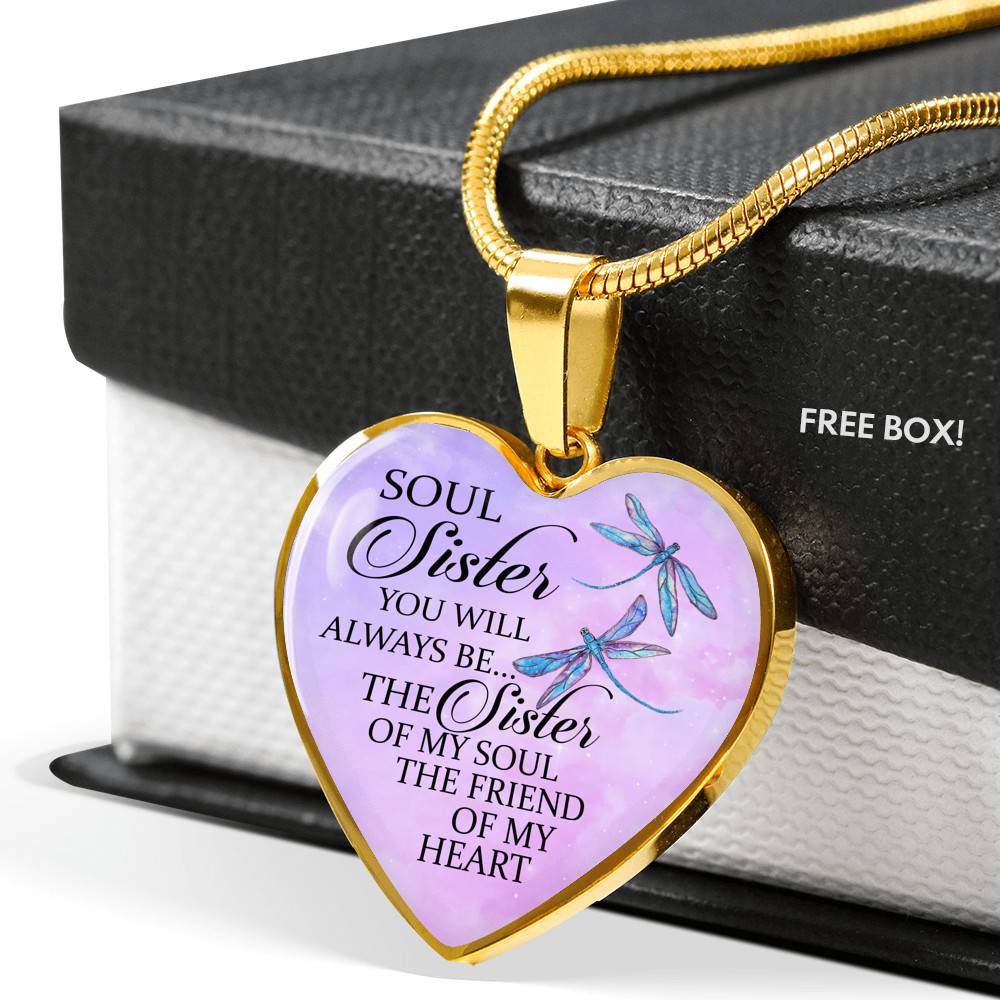 You Will Always Be The Sister Of My Soul Heart Pendant Necklace - Necklaces For Your Sister - Heart Luxury Necklace (Gold Plated) You Will Always Be The Sister Of My Soul Heart Pendant Necklace - Necklaces For Your Sister - Heart Luxury Necklace (Gold Plated)
