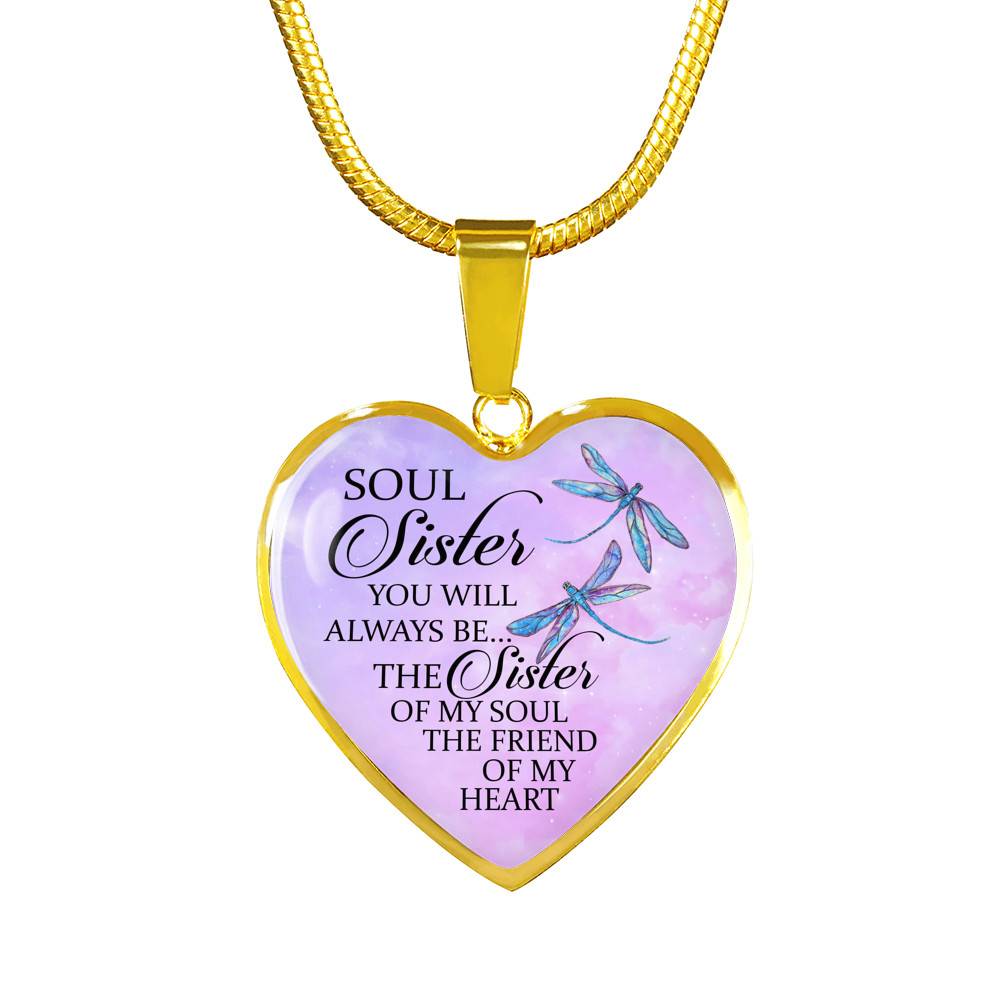 You Will Always Be The Sister Of My Soul Heart Pendant Necklace - Necklaces For Your Sister - Heart Luxury Necklace (Gold Plated) You Will Always Be The Sister Of My Soul Heart Pendant Necklace - Necklaces For Your Sister - Heart Luxury Necklace (Gold Plated)