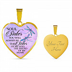 You Will Always Be The Sister Of My Soul Heart Pendant Necklace - Necklaces For Your Sister - Heart Luxury Necklace (Gold Plated) You Will Always Be The Sister Of My Soul Heart Pendant Necklace - Necklaces For Your Sister - Heart Luxury Necklace (Gold Plated)