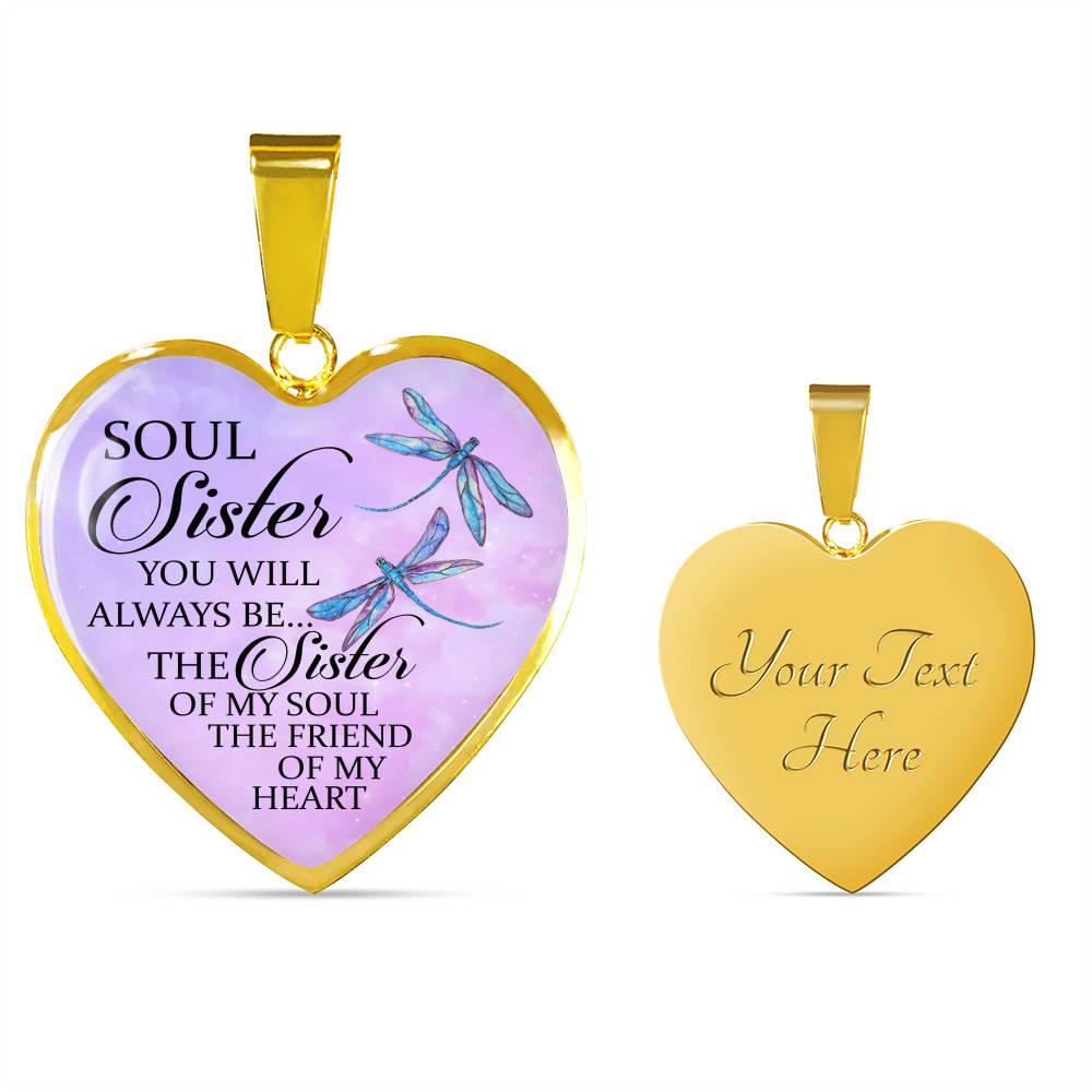 You Will Always Be The Sister Of My Soul Heart Pendant Necklace - Necklaces For Your Sister - Heart Luxury Necklace (Gold Plated) You Will Always Be The Sister Of My Soul Heart Pendant Necklace - Necklaces For Your Sister - Heart Luxury Necklace (Gold Plated)