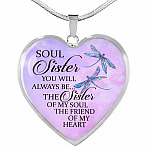 You Will Always Be The Sister Of My Soul Heart Pendant Necklace - Necklaces For Your Sister - Heart Luxury Necklace (Silver) You Will Always Be The Sister Of My Soul Heart Pendant Necklace - Necklaces For Your Sister - Heart Luxury Necklace (Silver)