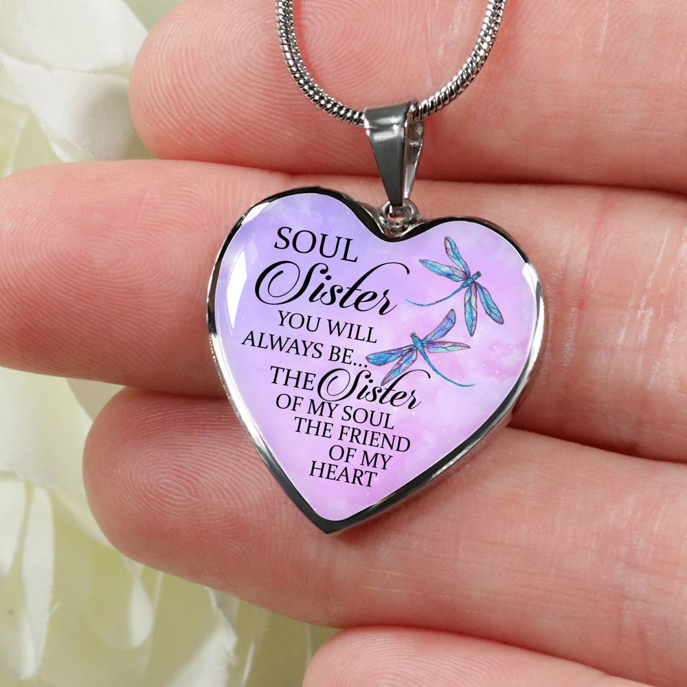You Will Always Be The Sister Of My Soul Heart Pendant Necklace - Necklaces For Your Sister - Heart Luxury Necklace (Silver) You Will Always Be The Sister Of My Soul Heart Pendant Necklace - Necklaces For Your Sister - Heart Luxury Necklace (Silver)