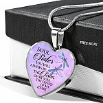 You Will Always Be The Sister Of My Soul Heart Pendant Necklace - Necklaces For Your Sister - Heart Luxury Necklace (Silver) You Will Always Be The Sister Of My Soul Heart Pendant Necklace - Necklaces For Your Sister - Heart Luxury Necklace (Silver)